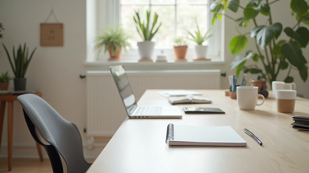 Moderne Trainingsumgebung mit natürlicher Beleuchtung und inspirierendem Arbeitsbereich für tägliche Gewohnheitsbildung